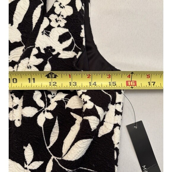 MAGGY LONDON Sheath Dress Size 8 Black White Floral Knee Length Sleeveless NWT - Picture 14 of 16